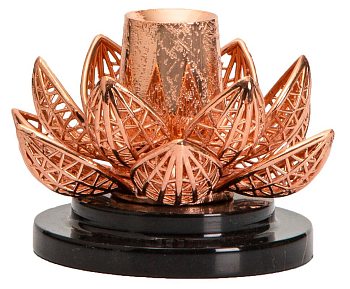 Подсвечник Rhyton Lotus 3030008 черный, розовый 12×9 см 