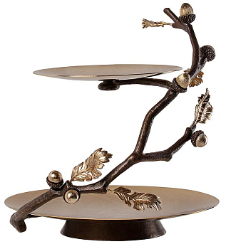 Поднос двухъярусный Rhyton Oak 3210138 коричневый, золотой 31×34 см 