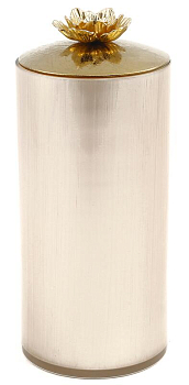 Банка для сыпучих продуктов Rhyton Mehr 3230487 жемчужно-белое стекло золотой 10×24 см 