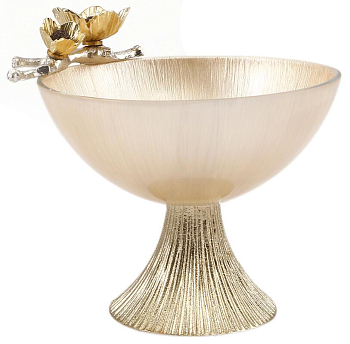 Чаша сервировочная Rhyton Mehr 3230567 жемчужно-белое стекло золотой 