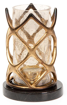 Подсвечник Rhyton Adena 3030061 черный, золотой 10×15 см 