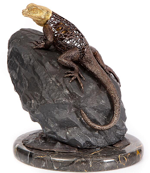 Скульптура Rhyton Wire Sculpture Collection 3049021 Ящерица на камне 15×20 см 