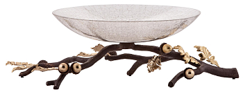Чаша сервировочная Rhyton Oak 3230165 коричневый, золотой 47×14 см 