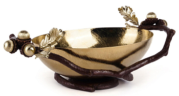 Чаша сервировочная Rhyton Oak 3210242 коричневый, золотой 35×11 см 
