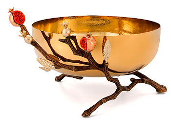 Чаша сервировочная Rhyton Pomegranate 3210856 размеры испр коричневый, золотой 30×17 см 