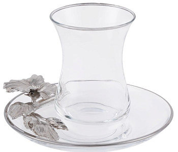 Стакан с блюдцем Rhyton Violet 3230002 прозрачный 12×12 см 