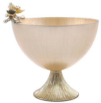 Чаша сервировочная Rhyton Mehr 3230476 жемчужно-белое стекло золотой 