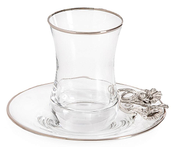 Стакан с блюдцем Rhyton Violet 3230010 прозрачный 12×12 см 