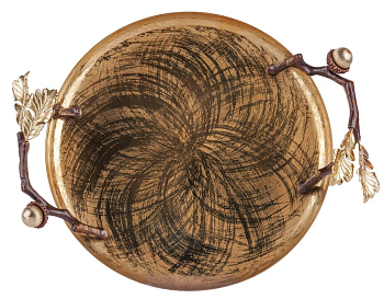 Поднос Rhyton Oak 3210464 коричневый, золотой 31×8 см 